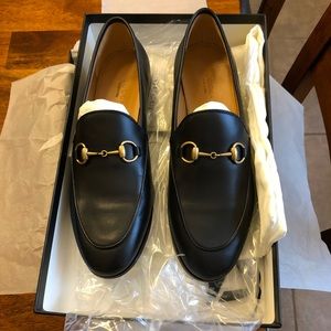Gucci | Shoes | Gucci Jordaan Black Leather Loafers Size 375 | Poshmark